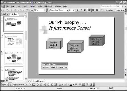 View a Presentation in Black and White