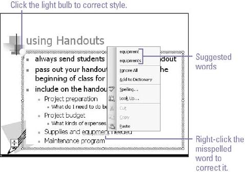Check Style or Spelling