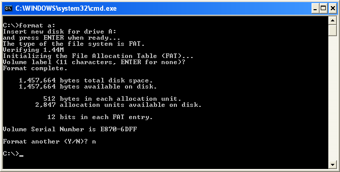 Formatting a Floppy