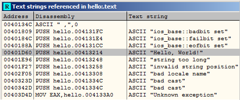 string ascii