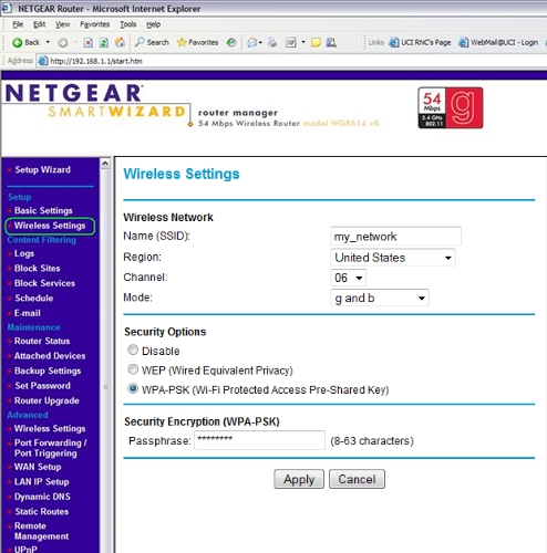 SSID and WPA