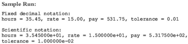 printf example output