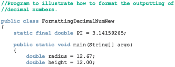 printf example output