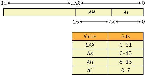 Subcomponent of EAX register: AX